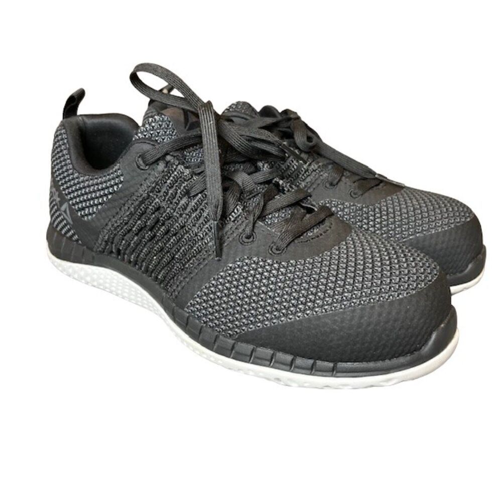 Reebok Sublite Cushion Alloy Toe Work Black Shoe. Men's 7.5 Women's 9.5